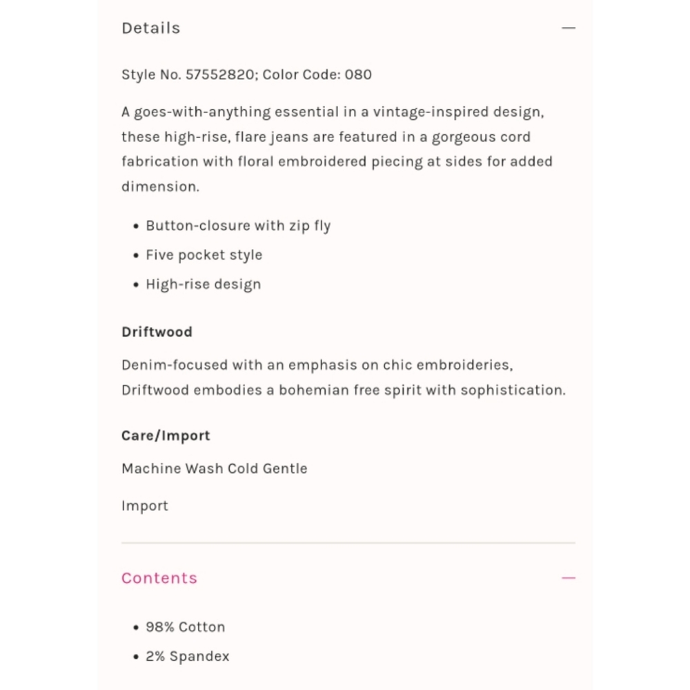 Free People X Driftwood Farrah Embroidered Cord Jeans - Picture 9 of 10